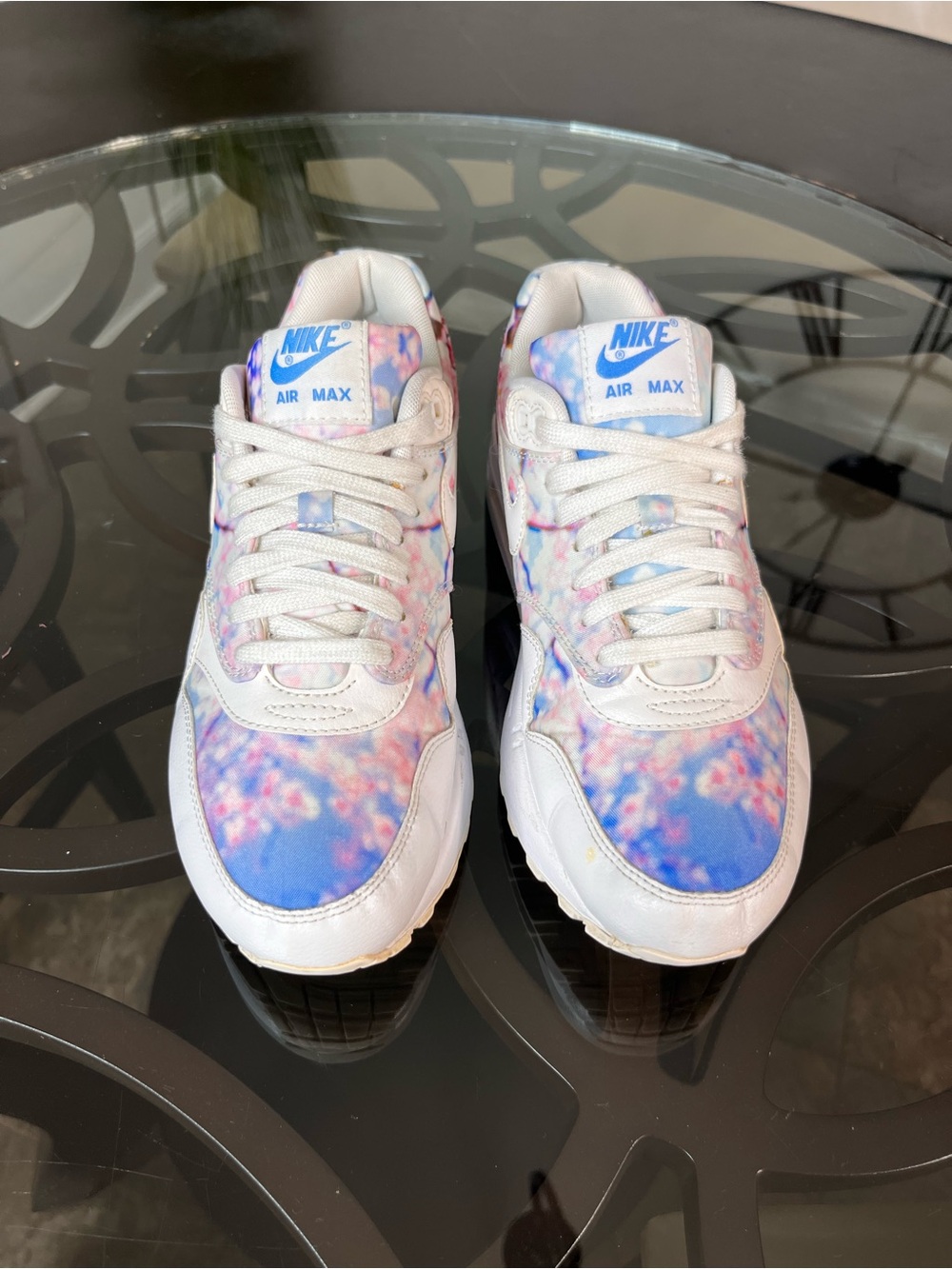 Nike Air Max 1 Print Cherry Blossom Women’s Sneakers Sz 7 - Picture 3 of 5